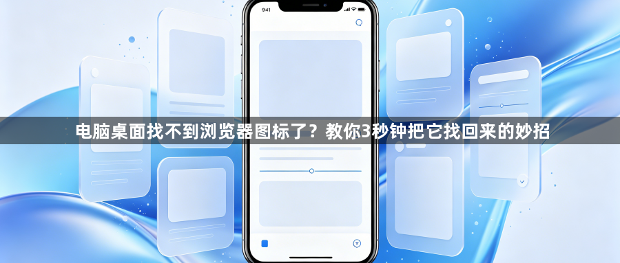电脑桌面找不到浏览器图标了?教你3秒钟把它找回来的妙招1