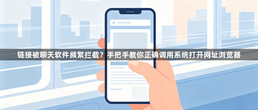 链接被聊天软件频繁拦截？手把手教你正确调用系统打开网址浏览器1