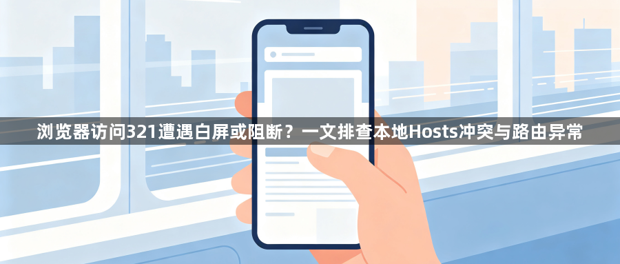 浏览器访问321遭遇白屏或阻断?一文排查本地Hosts冲突与路由异常1