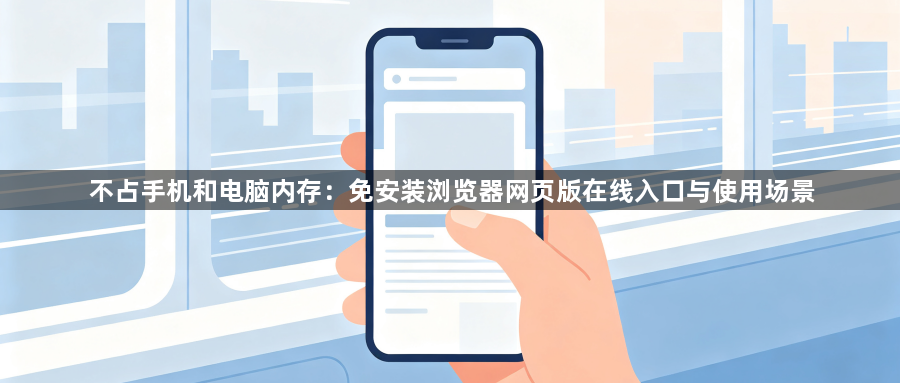 不占手机和电脑内存:免安装浏览器网页版在线入口与使用场景1